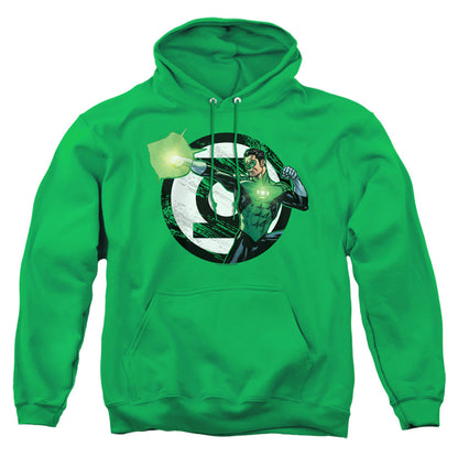 Justice League Of America Blasting Logo Mens Hoodie Kelly Green