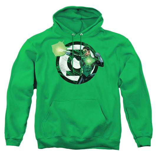 Justice League Of America Blasting Logo Mens Hoodie Kelly Green