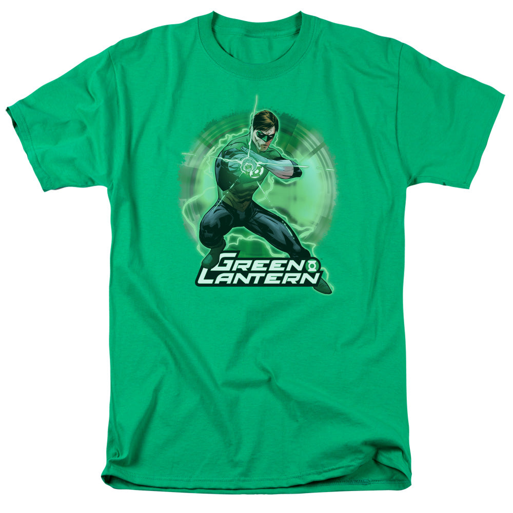Justice League Of America Spin Mens T Shirt Kelly Green