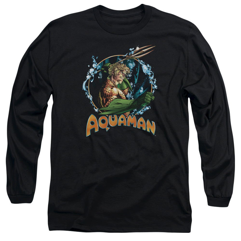 Jla Ruler Of The Seas Mens Long Sleeve Shirt Black Officially Licensed