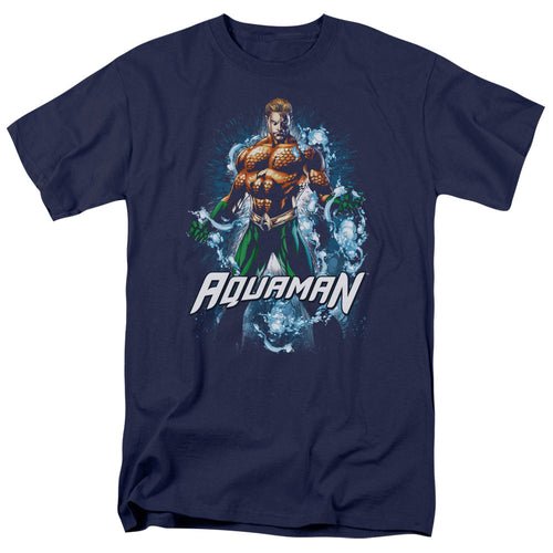 Justice League Water Powers Mens T Shirt Navy Blue