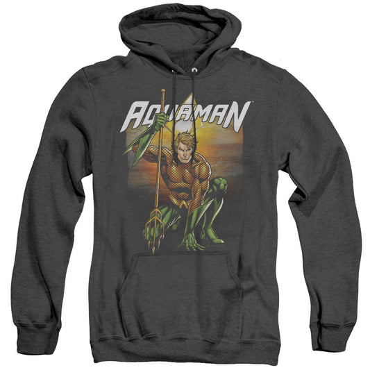 Justice League Of America Beach Sunset Heather Mens Hoodie Black