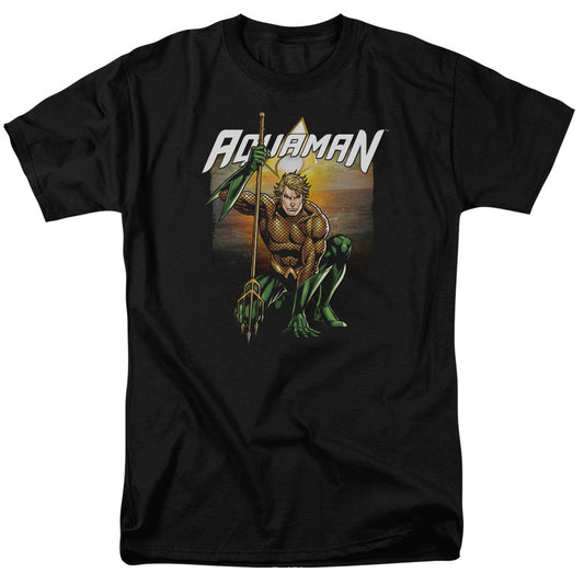 Justice League Of America Beach Sunset Mens T Shirt Black