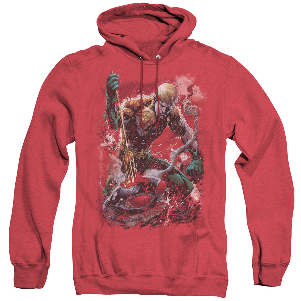 Justice League Finished Heather Mens Hoodie Red