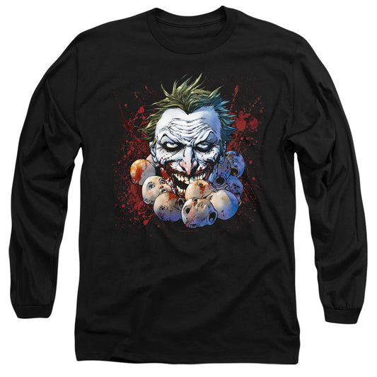 Justice League Doll Heads Mens Long Sleeve Shirt Black