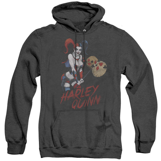 Justice League Harley Hammer Heather Mens Hoodie Black