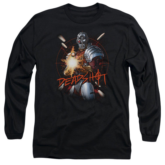 Jla Deadshot Mens Long Sleeve Shirt Black Officially Licensed