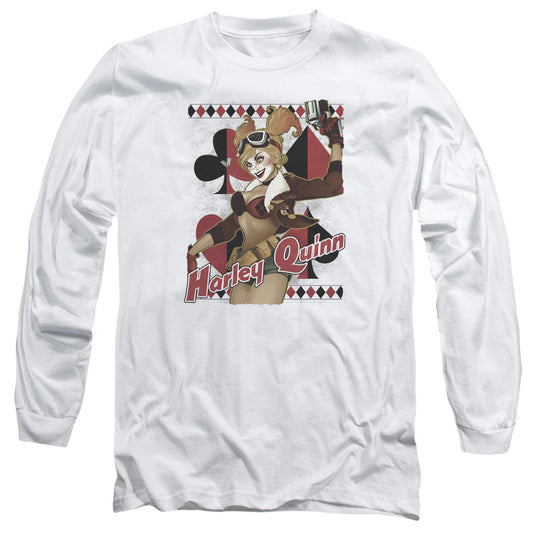 Jla Harley Bombshetll Mens Long Sleeve Shirt White Officially Licensed