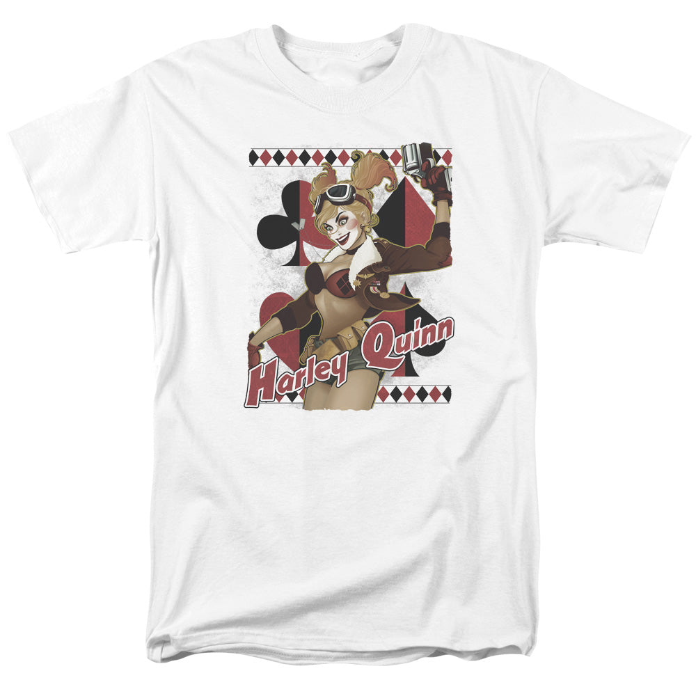 Justice League Harley Bombshell Mens T Shirt White