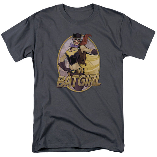 Justice League Of America Batgirl Bombshell Mens T Shirt Charcoal