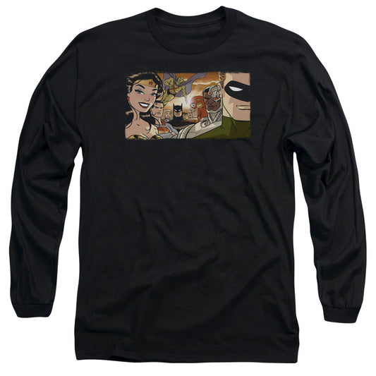 Jla Cinematic League Mens Long Sleeve Shirt Black Officially Licensed