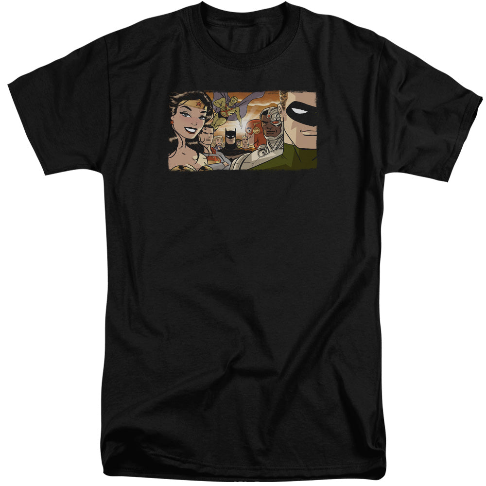 Justice League Cinematic League Mens Tall T Shirt Black