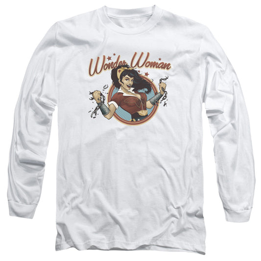 Jla Wonder Break Mens Long Sleeve Shirt White Officially Licensed