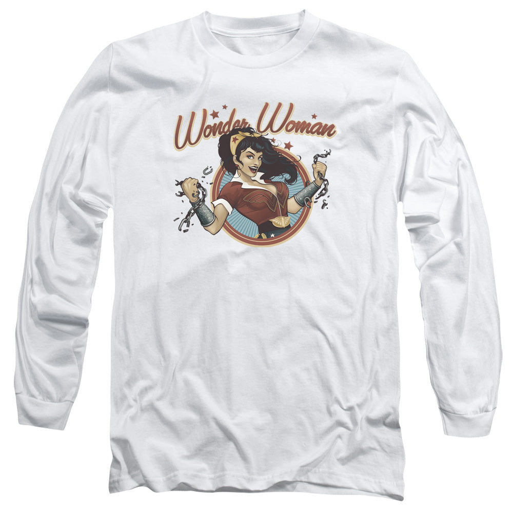 Jla Wonder Break Mens Long Sleeve Shirt White Officially Licensed