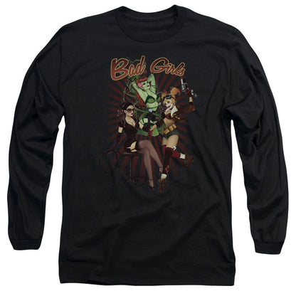 Jla Bad Girls Mens Long Sleeve Shirt Black Officially Licensed