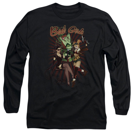 Justice League Bad Girls Mens Long Sleeve Shirt Black
