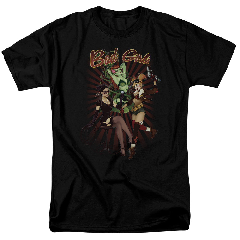 Justice League Of America Bad Girls Mens T Shirt Black