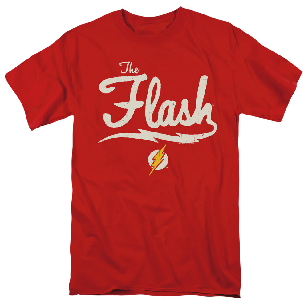 Justice League Of America Old School Flash Mens T Shirt Red