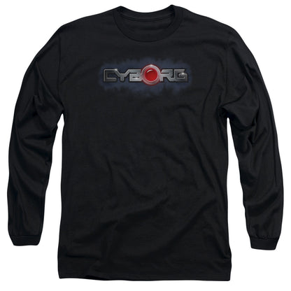 Jla Cyborg Title Mens Long Sleeve Shirt Black Officially Licensed
