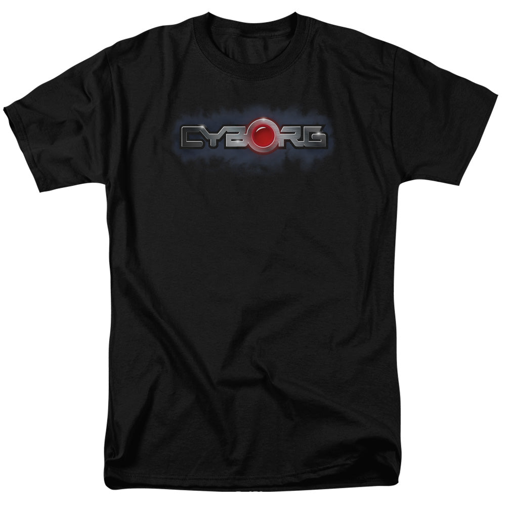 Justice League Of America Cyborg Title Mens T Shirt Black