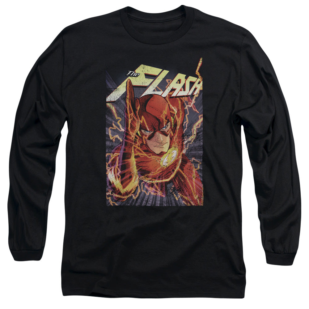 Jla Flash One Mens Long Sleeve Shirt Black Officially Licensed