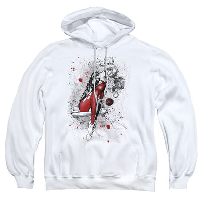Justice League Of America Harley Sketch Mens Hoodie White