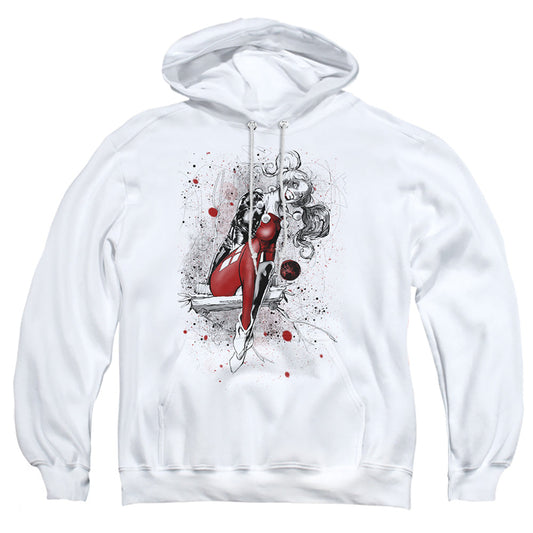 Justice League Of America Harley Sketch Mens Hoodie White