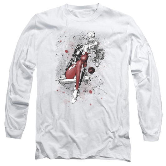Jla Harley Sketch Mens Long Sleeve Shirt White Officially Licensed