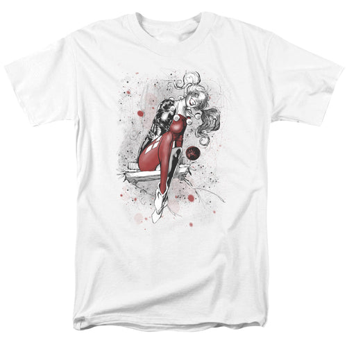 Justice League Of America Harley Sketch Mens T Shirt White