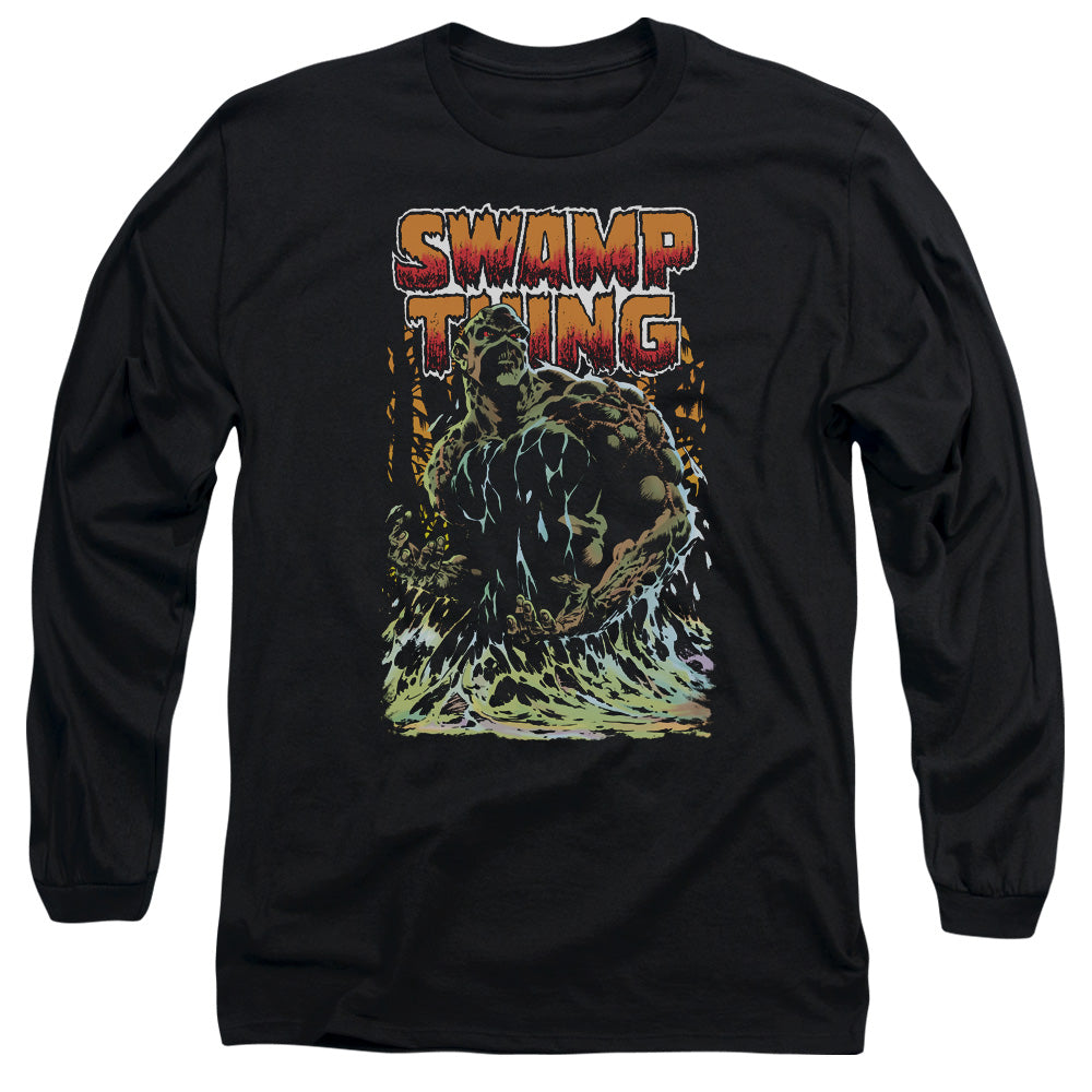 Jla Swamp Thing Mens Long Sleeve Shirt Black Officially Licensed