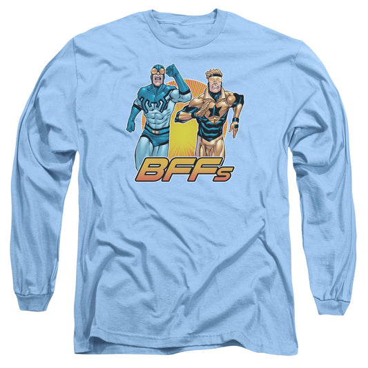 Jla Booster Beetle Bff Mens Long Sleeve Shirt Carolina Blue Officially Licensed