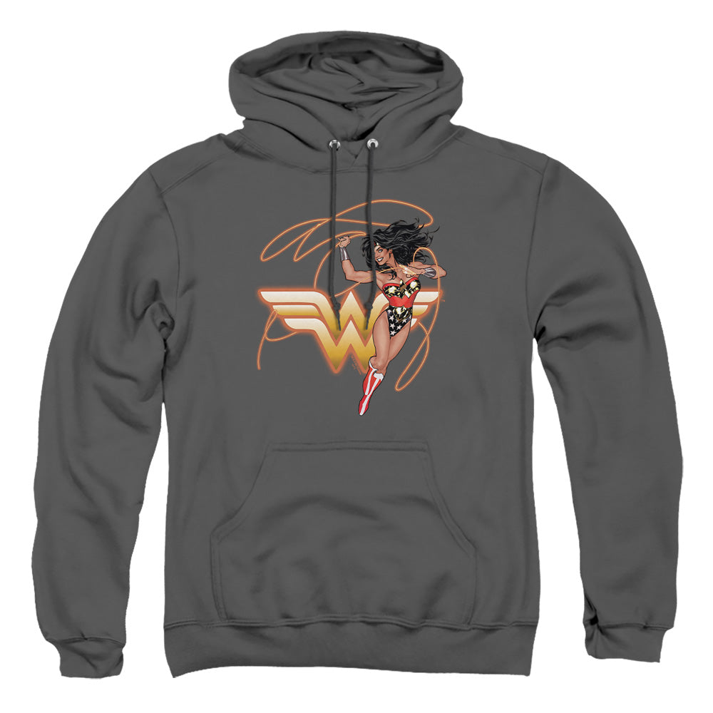 Justice League Of America Glowing Lasso Mens Hoodie Charcoal