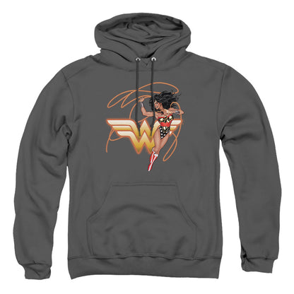 Justice League Of America Glowing Lasso Mens Hoodie Charcoal