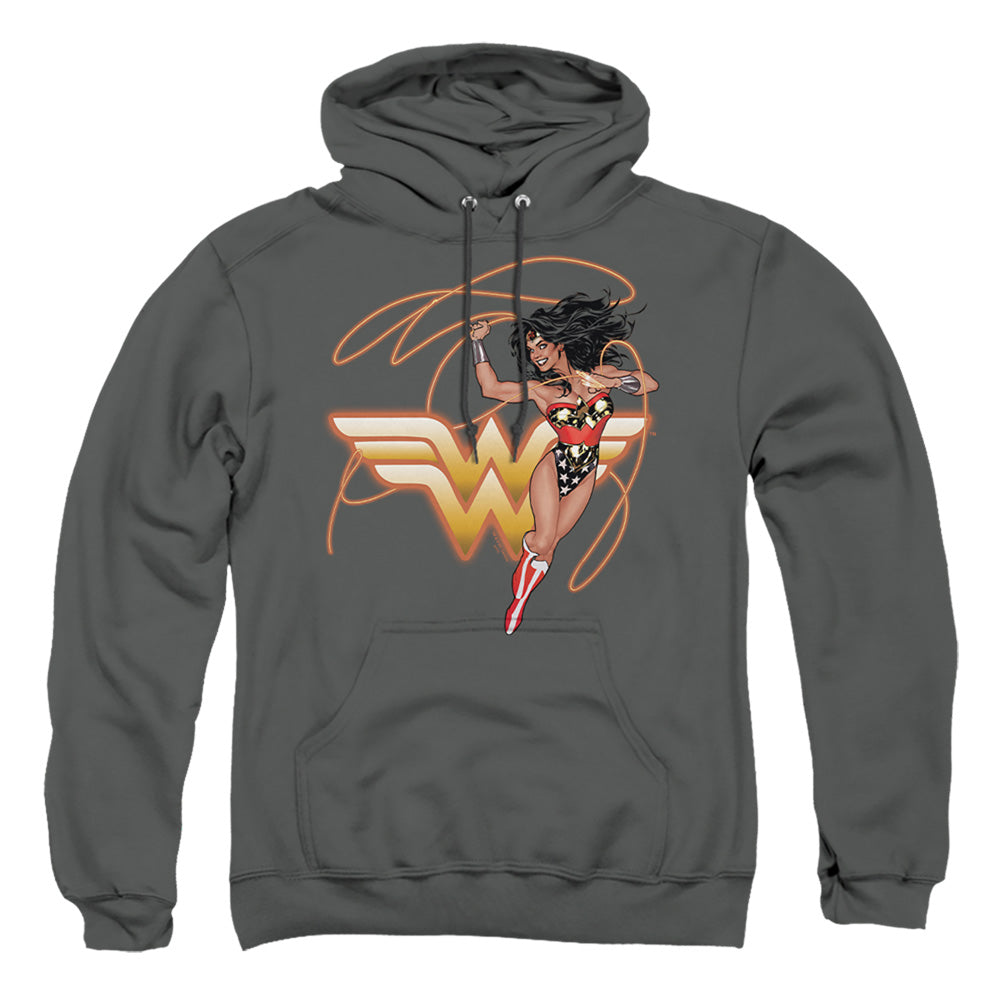 Justice League Of America Glowing Lasso Mens Hoodie Charcoal