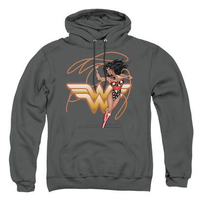 Justice League Of America Glowing Lasso Mens Hoodie Charcoal