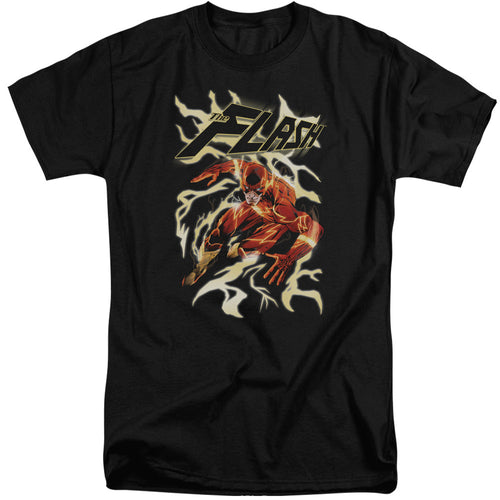Justice League Electric Run Mens Tall T Shirt Black