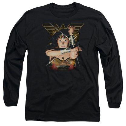 Justice League Deflection Mens Long Sleeve Shirt Black