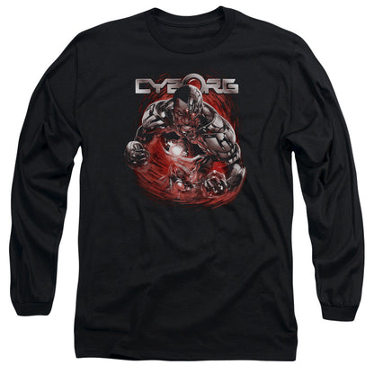 Jla Engaged Mens Long Sleeve Shirt Black Officially Licensed