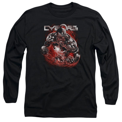 Jla Engaged Mens Long Sleeve Shirt Black Officially Licensed