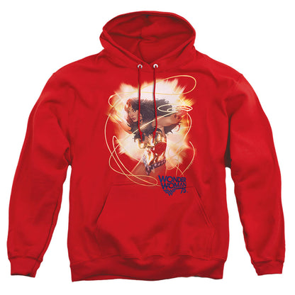 Wonder Woman 75Th Burst Mens Hoodie Red