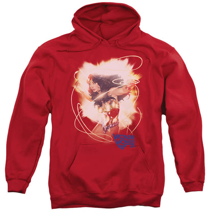 Wonder Woman 75th Burst Mens Hoodie Red