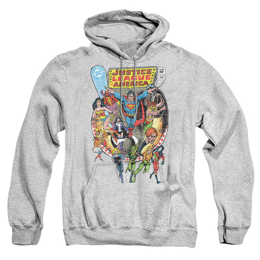 Justice League Of America Team Up Mens Hoodie Athletic Heather