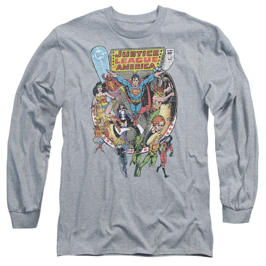 Justice League Team Up Mens Long Sleeve Shirt Athletic Heather