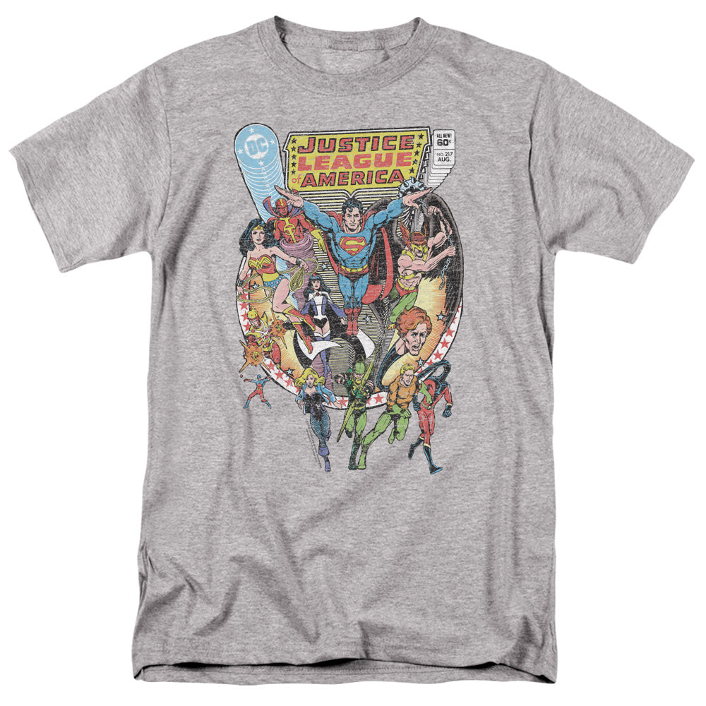 Justice League Of America Team Up Mens T Shirt Athletic Heather