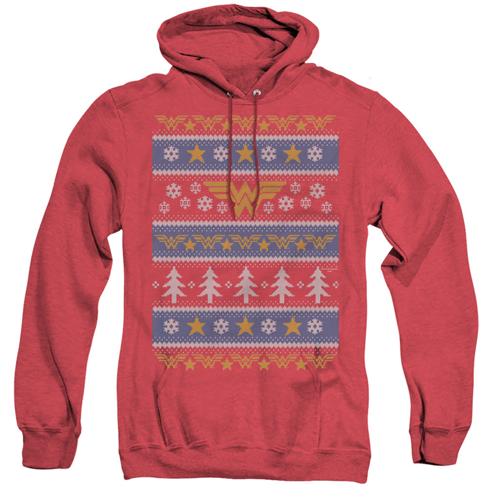 Dc Wonder Woman Wonder Woman Christmas Sweater 
 
 Heather Mens Hoodie Red