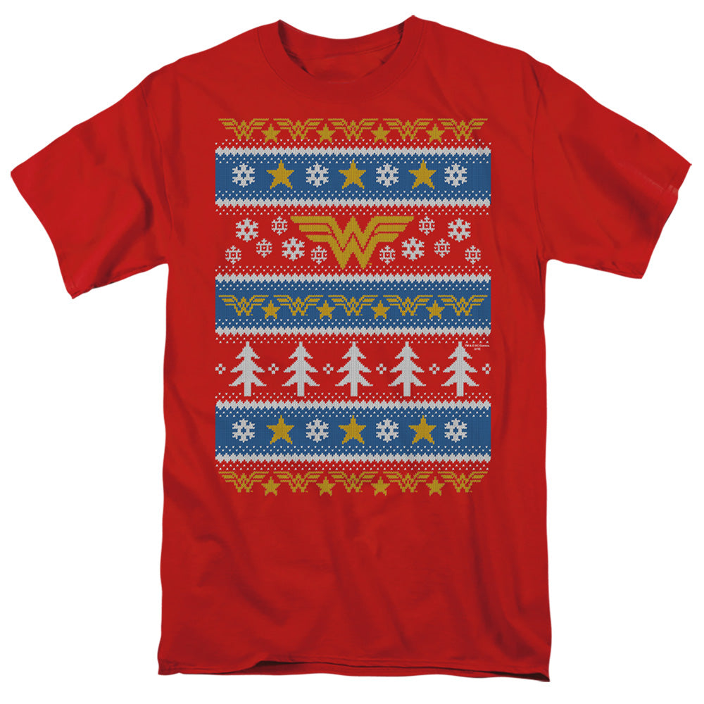 Dc Wonder Woman Wonder Woman Christmas Sweater 
 
 Mens T Shirt Red