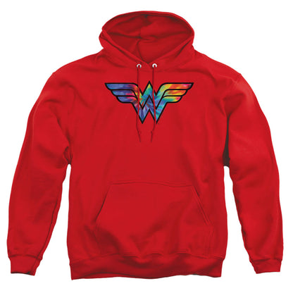 Dc Wonder Woman Wonder Woman Tie Dye Logo Mens Hoodie Red