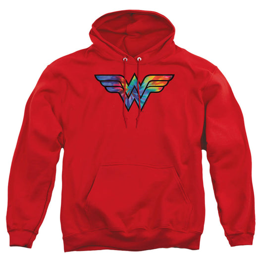Dc Wonder Woman Wonder Woman Tie Dye Logo Mens Hoodie Red