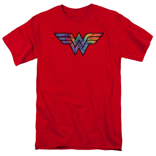 Dc Wonder Woman Wonder Woman Tie Dye Logo Mens T Shirt Red