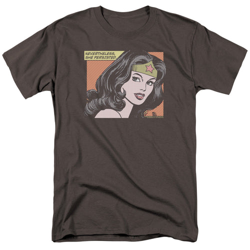 Dc Wonder Woman She Persisted Mens T Shirt Charcoal